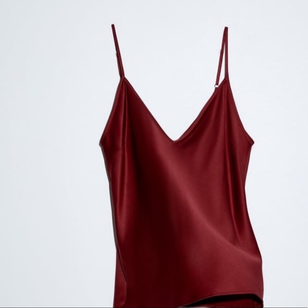 Zara Satin Wine Cami